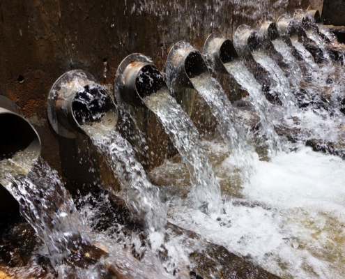Closeup shot of industrial wastewater
